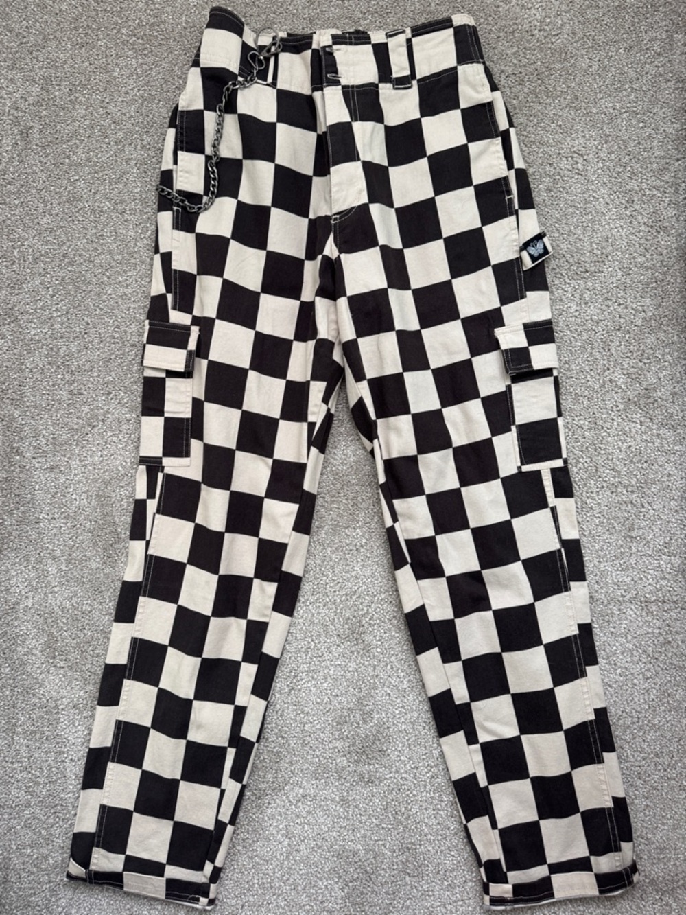 Black & White Checkerboard Girrlscout Sloane Cargo Pants